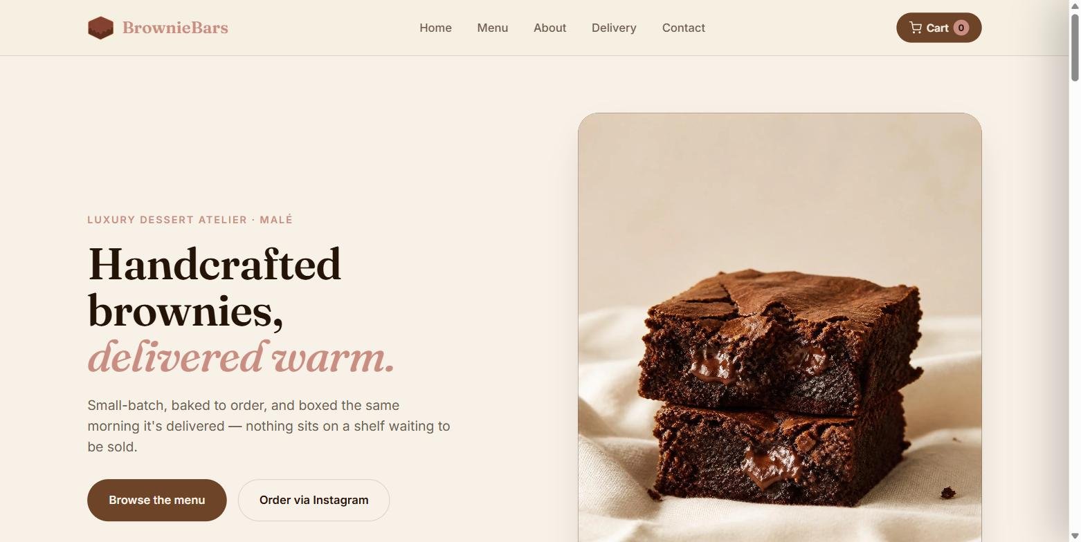 BrownieBars website homepage